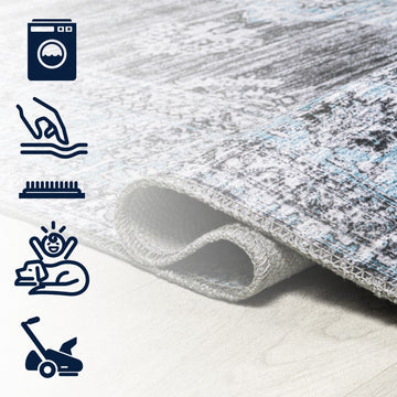 Bausch Bohemian Distressed Chenille Machine-washable Area Rug
